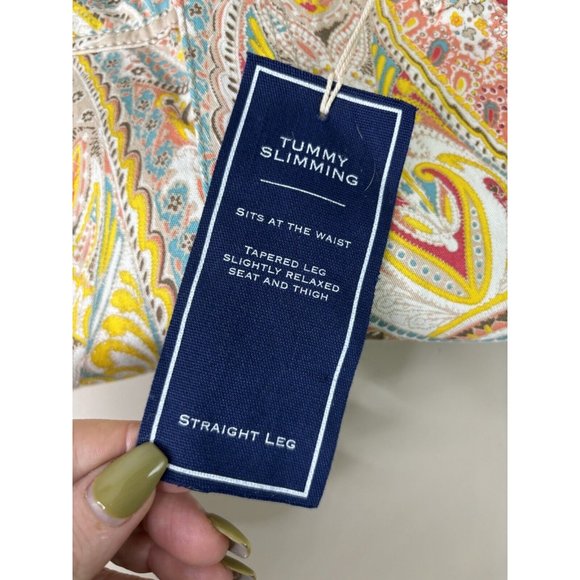 Charter Club Jean Shop Sz 10 (Actual 30x30) Classic Straight Paisley Pants NWT - Picture 7 of 11